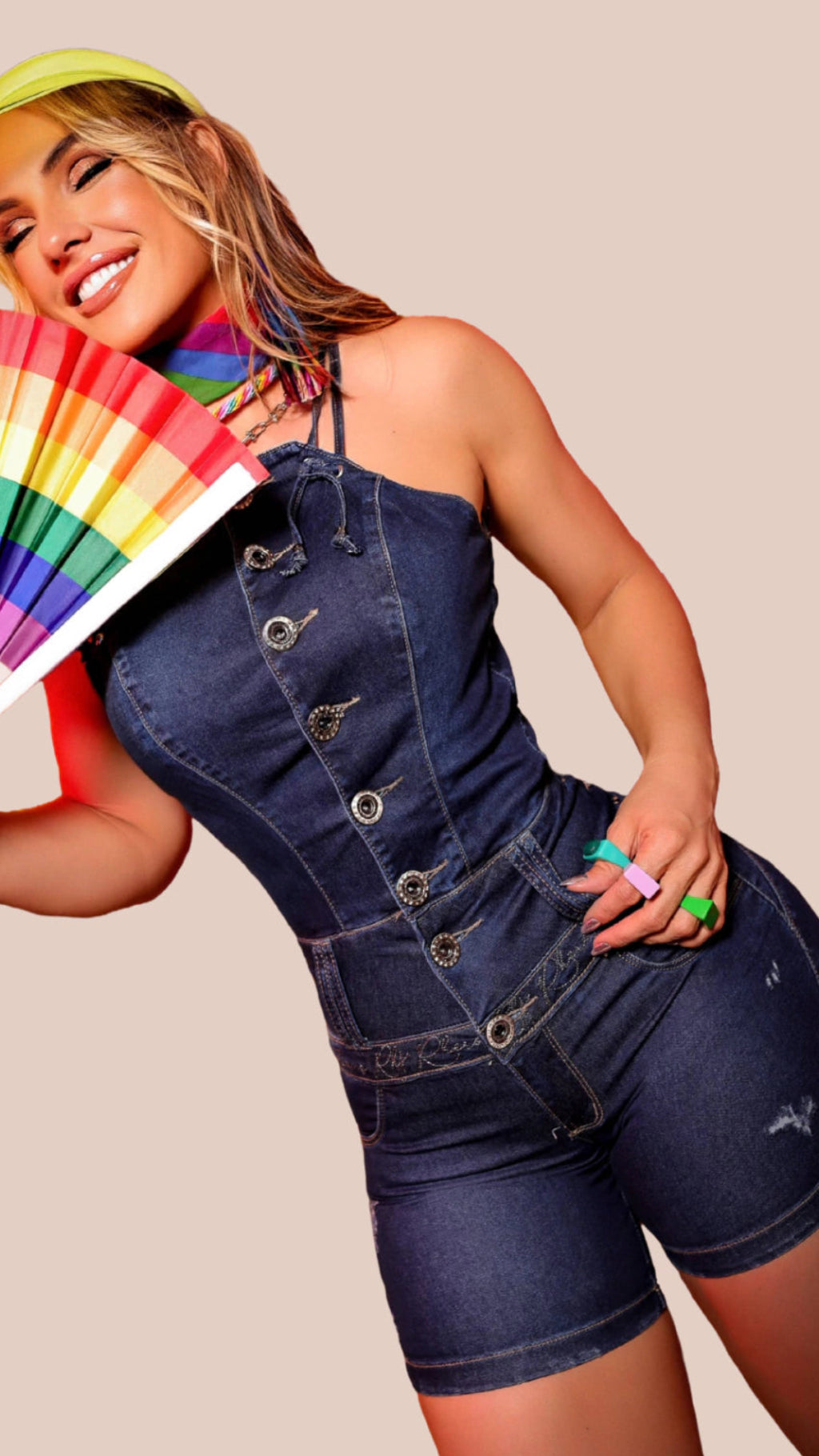 Rhero Jeans Shaping Jumpsuit – Dark Blue Stretch Denim